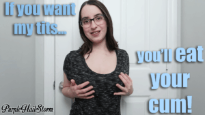 Read more about the article If you want my tits, you’ll eat your cum!