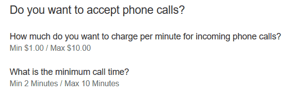 SextPanther phone call options